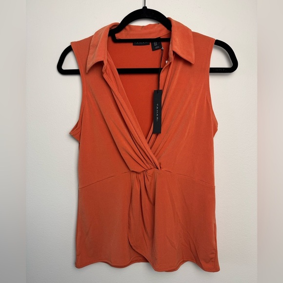 Tahari Tops - Tahari V-Neck Orange Top Career Bussines Classic Size M NWT